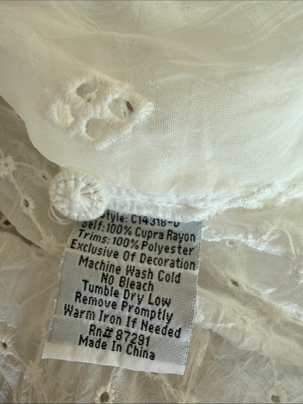 Johnny Was White Eyelet Lace Cotton Blouse Medium - Picture 6 of 6